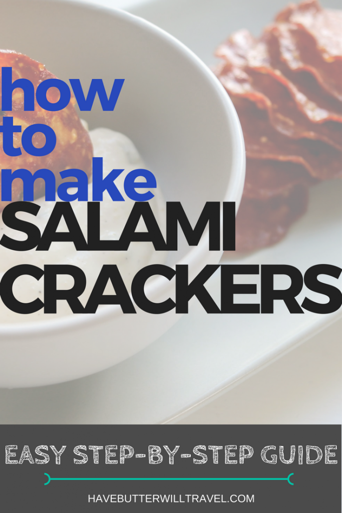 Salami crackers are an excellent keto cracker option. How to make Salami crackers is part of the Have Butter will travel 'How to' series.