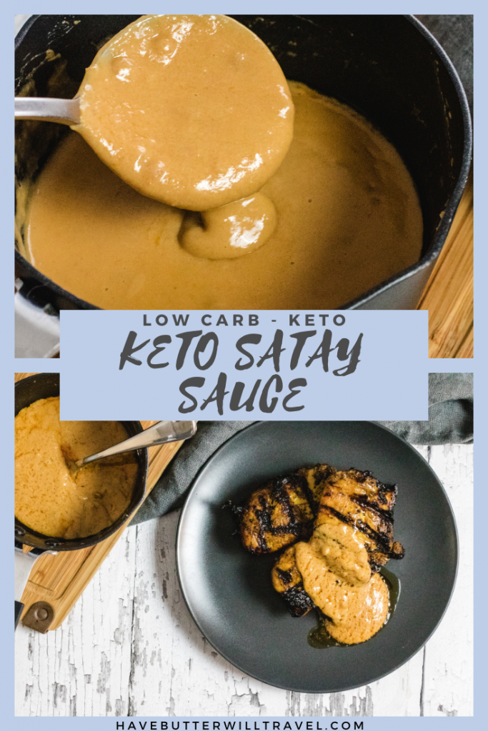 This easy keto satay sauce is a great option to serve to your non keto family and friends. Perfect with chicken, seafood and beef. #ketosataysauce #lowcarbsataysauce #ketosauce #lowcarbsauce