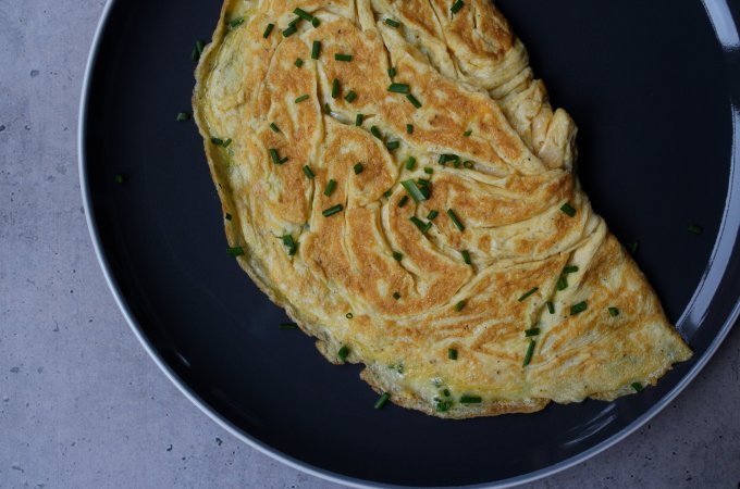 Cheese and chive omelette