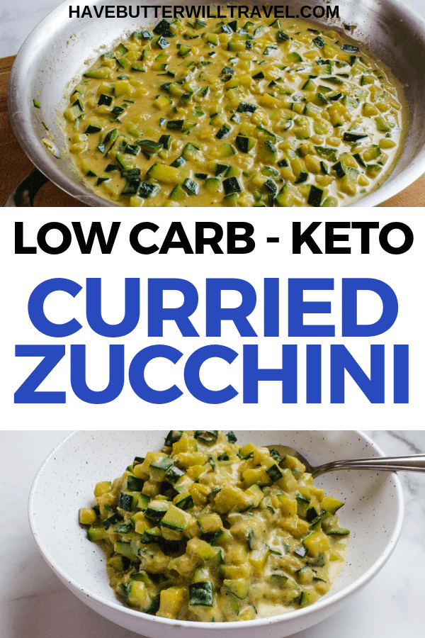 Curried zucchini is one of the perfect side dish options. Packed full of flavour with curry and cream making this a delicious keto side dish option. #keto #ketoside #ketozucchini