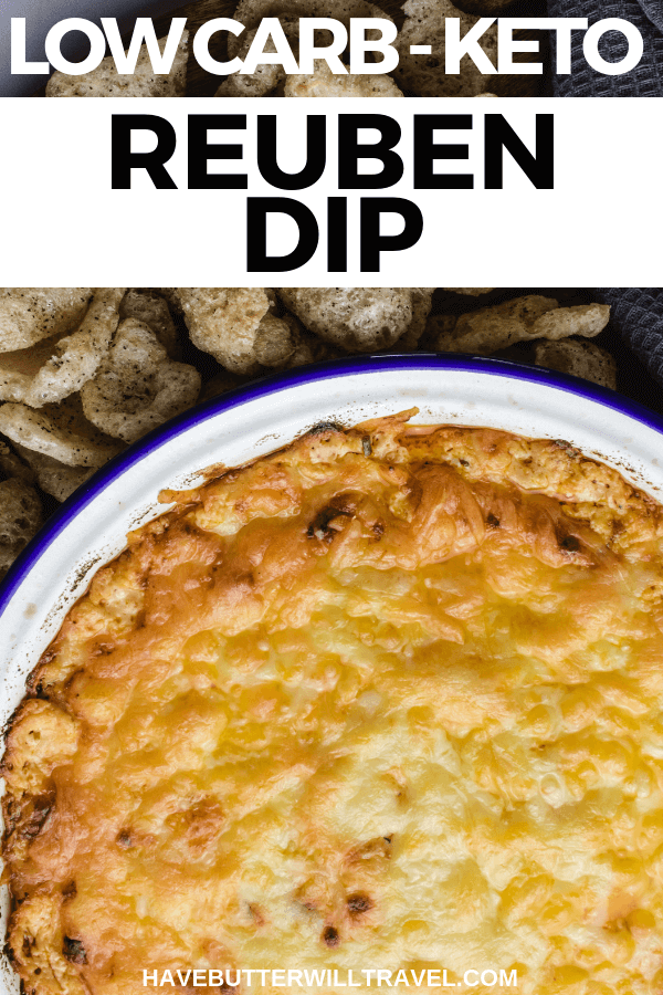 This keto reuben dip is the perfect dip to use up leftover corned beef from St Patrick's day celebrations or to take to a potluck or BBQ. #keto #ketodip #lowcarb #lowcarbdip