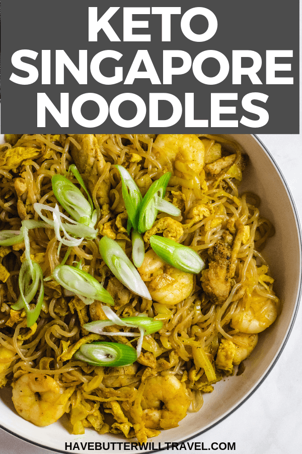 Keto Singapore noodles are the perfect Asian low carb meal. This keto Singapore noodle recipe is as good as a traditional Singapore noodle recipe. #singaporenoodles #ketosingaporenoodles #lowcarbsingaporenoodles #ketonoodles