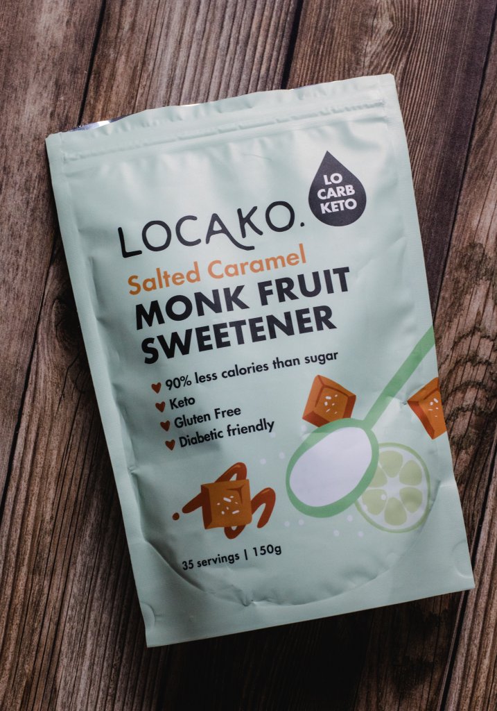 Locako salted caramel monk fruit sweetener packet