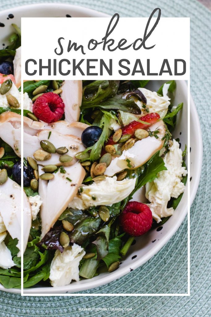 This smoked chicken salad comes together so quickly and is a delicious, fresh and satisfying meal. The perfect easy yet tasty salad.