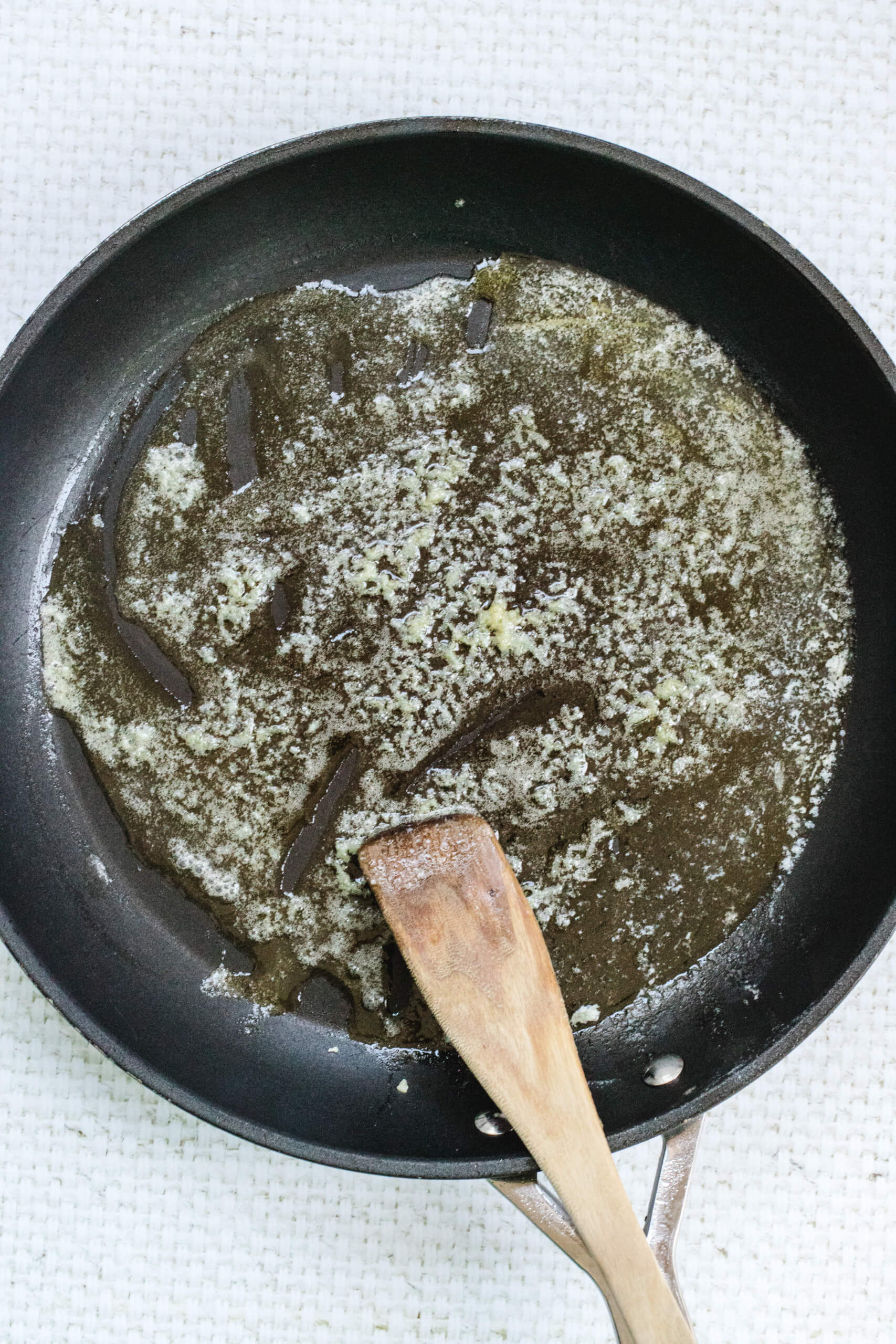 garlic and butter in a fry pan